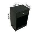 40 x 30 x 60cm Round Handle Night Stand with One Drawer Black