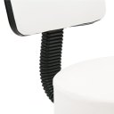 Round Shape Plastic Adjustable Salon Stool with Back White