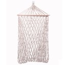 Wood Pole Cotton Rope Hammock Bed with Rope White