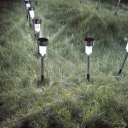 10pcs 5W High Brightness Solar Power LED Lawn Lamps with Lampshades White & Silver