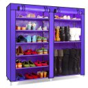Double Rows 9 Lattices Combination Style Shoe Cabinet Purple