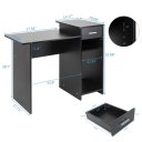 High-quality Integrated Melamine Board Computer Desk with Drawer 8526 Black