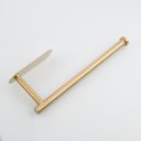 Stainless Steel Towel Holder Adhesive Lengthen Toilet Paper Holder for 2 Roll Papers, Brushed Gold