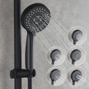 Stainless Steel Shower Set with Lengthened Shower Sliding Bar for Bathroom Black