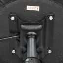 Semi-PU Leather Nylon Wheel 300lbs Round Stool With Backrest Plating Five-Star Feet Technician Stool Black