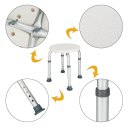 Medical Bathroom Safety Shower Tub Aluminium Alloy Bath Chair Bench with Adjustable Height White