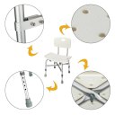 Medical Bathroom Safety Shower Tub Heavy Duty Aluminium Alloy Bath Chair Bench with Back White