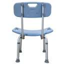 Medical Bathroom Safety Shower Tub Aluminium Alloy Bath Chair Seat Bench with Removable Back Blue