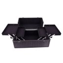 High-end Portable Foldable Inner Layers Cosmetics Storage Case Black