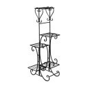 Indoor Outdoor 5-Tier Shelves Patio Plant Holder Outdoor Displaying Plants Flowers (Black Square)