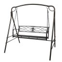 Flat Tube Double Swing Chair With Thick Back Line Black(not include swing frame)