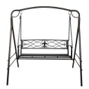Flat Tube Double Swing Chair With Thick Back Line Black(not include swing frame)