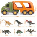 Car Truck Toy for 3 4 5 6 Years Old Boys and Girls, Dinosaur Transport Truck Including T-Rex, Pterodactyl, Brachiosaurus, for Boys & Girls