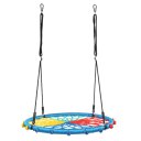 40 Inch Spider Web Round Rope Swing with Adjustable Ropes, 2 Carabiners (Colorful)