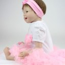 Pink Princess Skirt Fashionable Play House Toy Lovely Simulation Baby Doll with Clothes Size 22