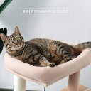 Wood Cat Tree Cat Tower With Double Condos Spacious Perch Sisal Scratching Post And Replaceable Dangling Balls Beige