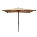 Outdoor Patio Umbrella 10 Ft x 6.5 Ft Rectangular Market Table Umbrella with Crank and Push Button Tilt