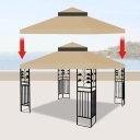 10 x 10 Ft Double Tiered Gazebo Replacement Top Cover