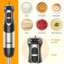 hand blender, 800W 5-in-1 Immersion Hand Blender,12-Speed Multi-function Stick Blender with 500ml Chopping Bowl, Whisk, 600ml Mixing Beaker, Milk Frother Attachments, BPA-Free