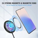 Magnetic Wireless Charger, Qi 15W Max Fast Charging Pad with Magnetic Ring for iPhone 13/13 Pro/13 Mini/12/SE 2020/11/X/8,Samsung Galaxy S21/S20/Note 10/S10,AirPods Pro, No AC Adapter