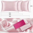Lacette Silk Pillowcase 2 Pack for Hair and Skin, 100% Mulberry Silk, Double-Sided Silk Pillow Cases with Hidden Zipper (Light Pink, King Size: 20