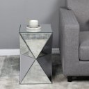 Density Board With Mirrored Irregular Nightstand Silver