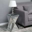Density Board With Mirrored Irregular Nightstand Silver